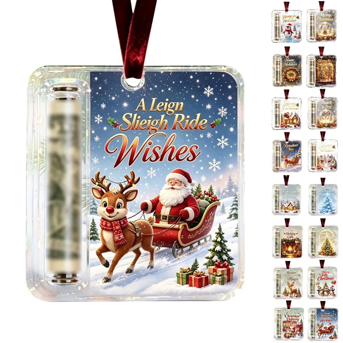 Clearance! Christmas Cash Gift Ornament, Christmas Money Holder for Cash, Christmas Decorations Gift (Merry Christmas)