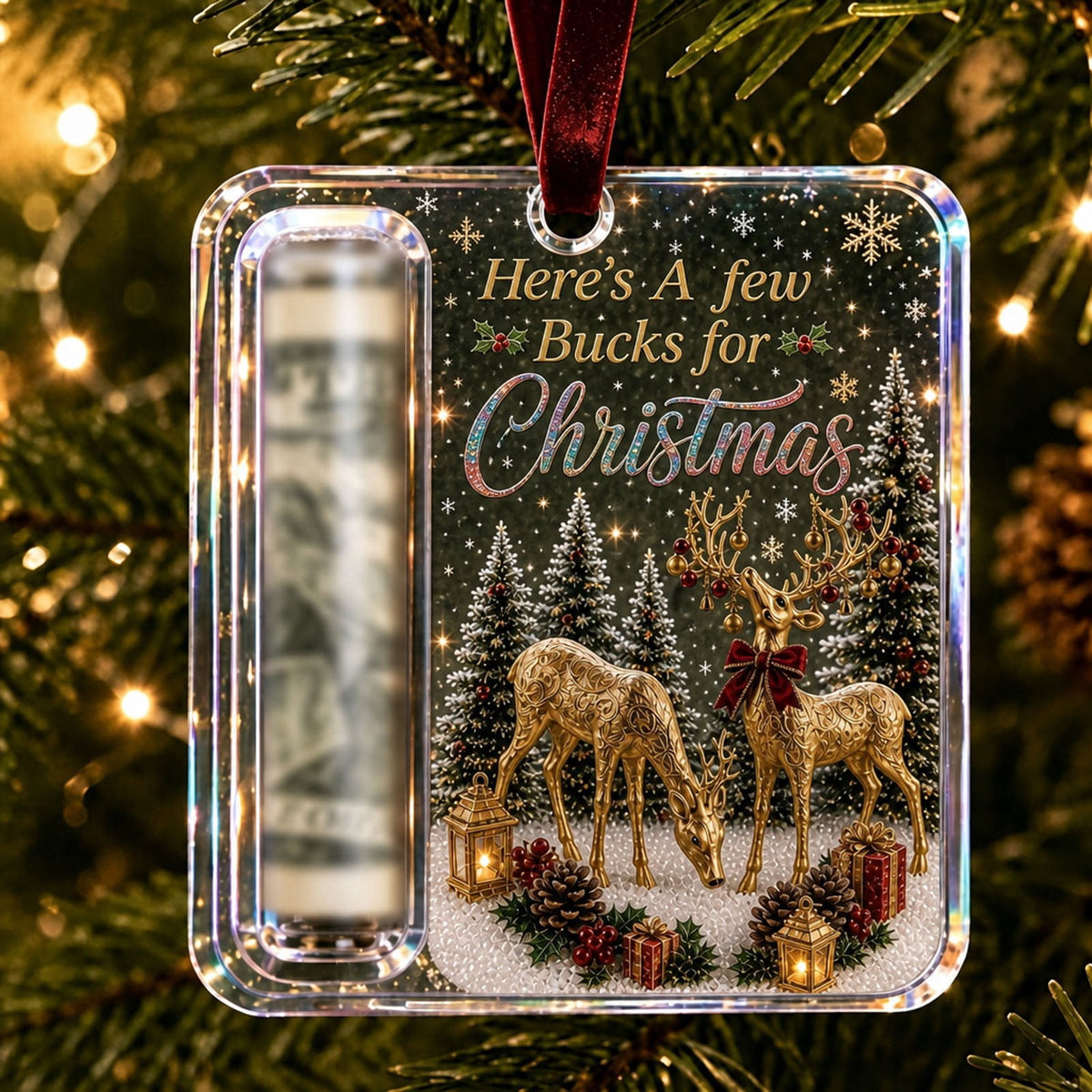 Clearance! Christmas Cash Gift Ornament, Christmas Money Holder for Cash, Christmas Decorations Gift (Merry Christmas)