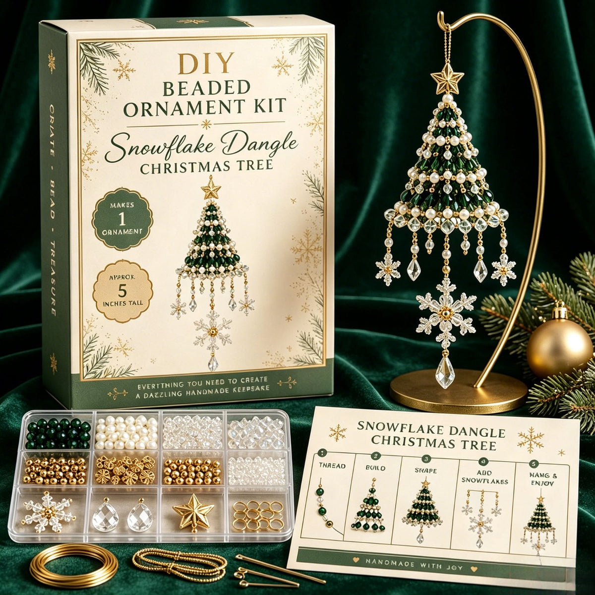 DIY Beaded Christmas Tree Craft Kit Christmas Decorations, 3D Candy Beaded Christmas Tree Craft Kit Christmas Decor, Christmas Crafts for Adults