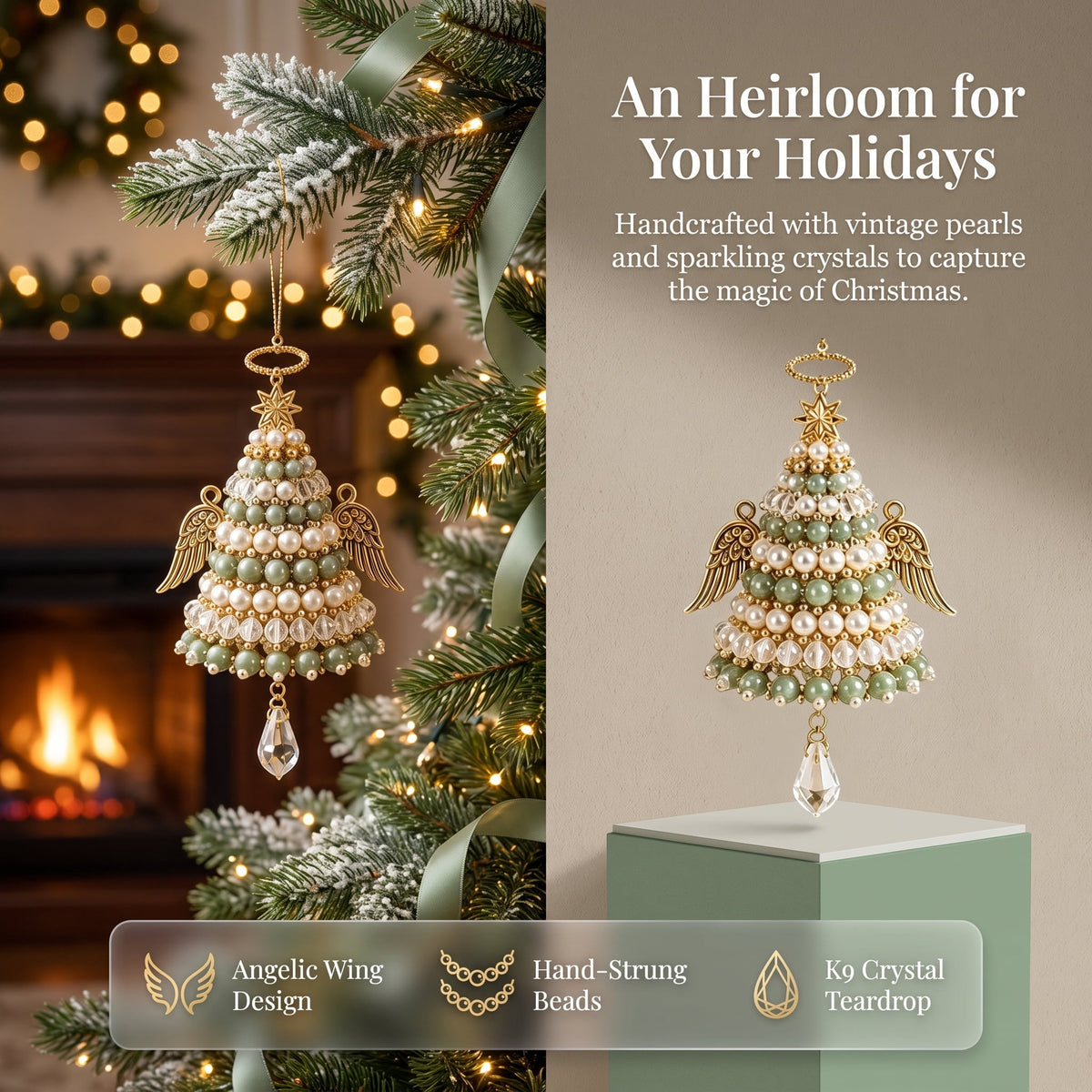 DIY Beaded Christmas Tree Kit, Christmas Decorations Handmade Beads Craft Set, Sparkling Crystal Xmas Ornaments for Tabletop Christmas Decor, Holiday Gifts for Adults by MPOISVA