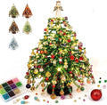 DIY Beaded Christmas Tree Kit, Crystal Bead Holiday Craft Set for Adults, Christmas Ornament Charms, Metal Frame Tabletop Decor, Holiday Gift
