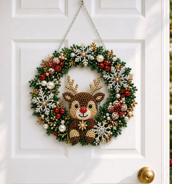 Christmas in July DIY Diamond Art Hanging Ornament – Handmade Sparkling Christmas Keepsake Quiet Leisure Craft for Summer Rainy Afternoons