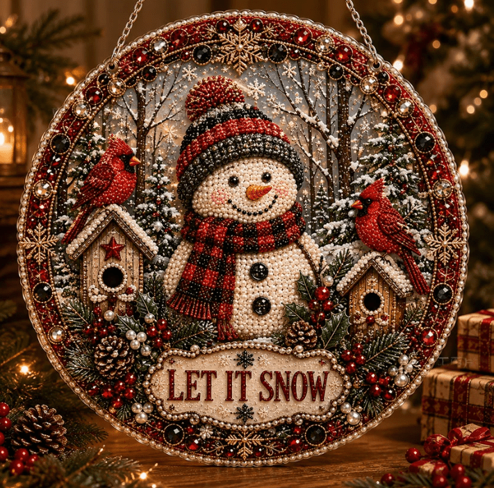 Christmas in July DIY Diamond Art Hanging Ornament – Handmade Sparkling Christmas Keepsake Quiet Leisure Craft for Summer Rainy Afternoons