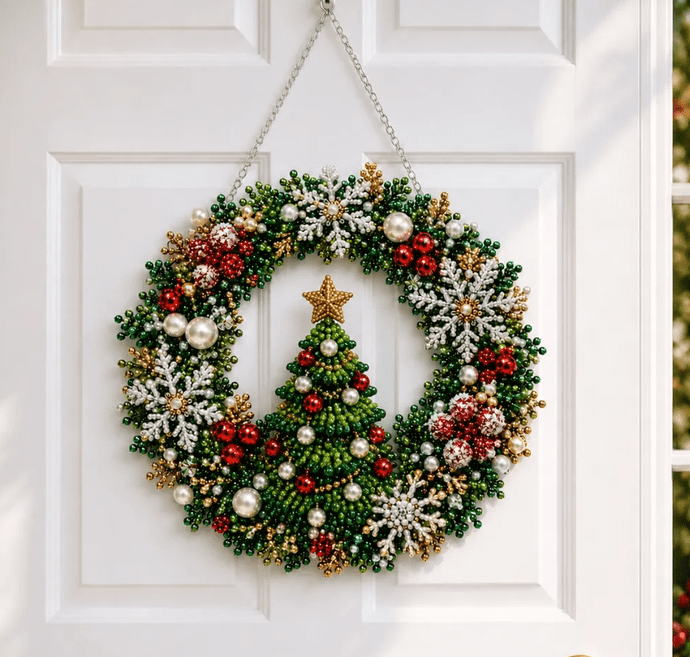 Christmas in July DIY Diamond Art Hanging Ornament – Handmade Sparkling Christmas Keepsake Quiet Leisure Craft for Summer Rainy Afternoons