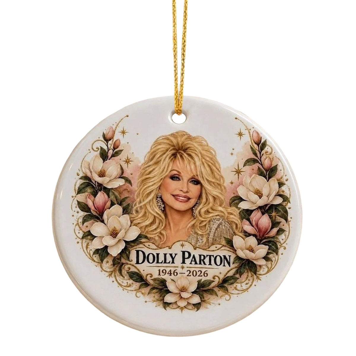 Dolly Memorial Acrylic Christmas Ornament Themed Christmas Ornament for Tree Car Office Home Dolly Themed Xmas Hanging Decor Country Music Holiday Decoration Gift