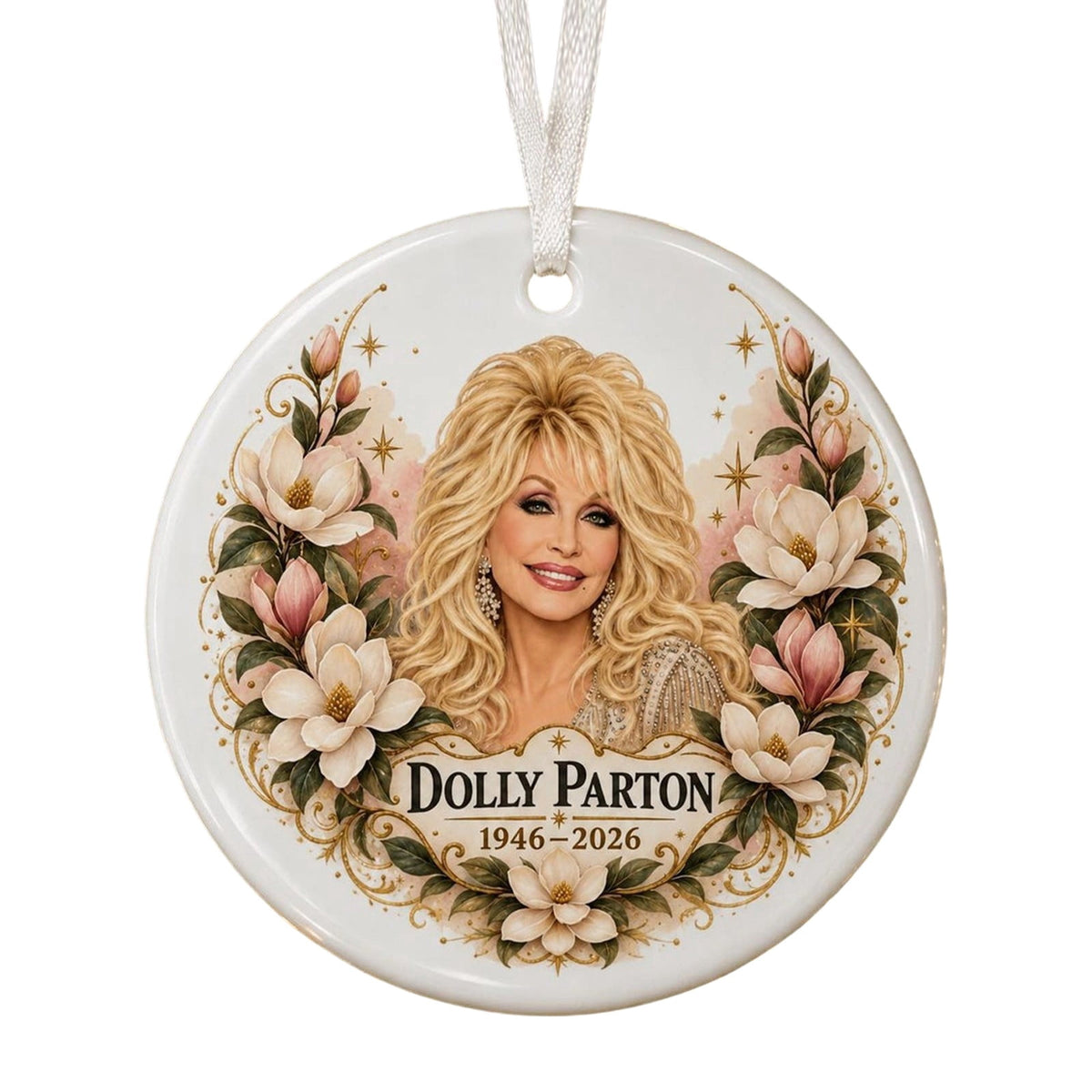 Dolly Memorial Acrylic Christmas Ornament Themed Christmas Ornament for Tree Car Office Home Dolly Themed Xmas Hanging Decor Country Music Holiday Decoration Gift
