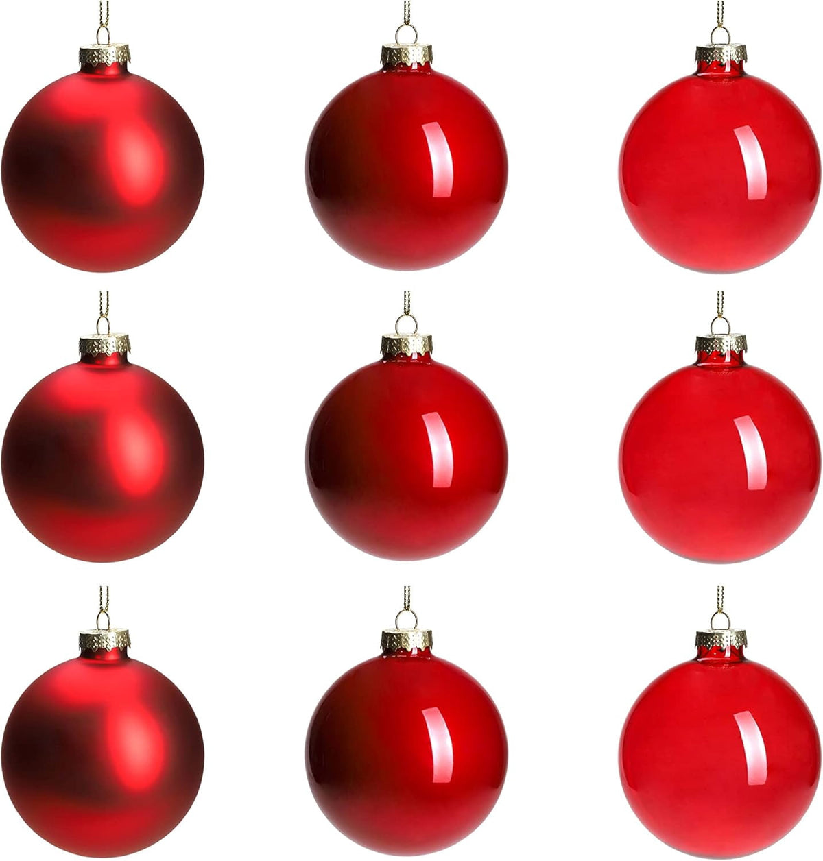 Glass Christmas Ornaments, Hanging Christmas Baubles for Xmas Tree Decoration, Wedding Party Gift