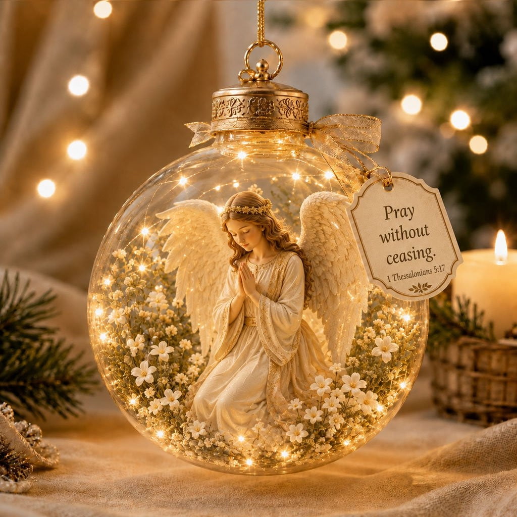 Glowing Christmas Story Ornament, Light-Up Mini Holiday Scene, Festive Keepsake for Christmas Tree, Mantel & Christmas Party Decor (Nativity)