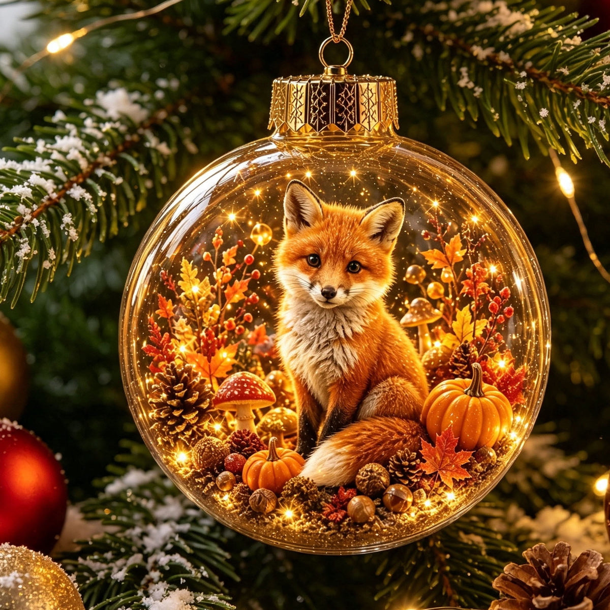Mivyn Glowing Christmas Story Ornament, 4"Light-Up Mini Holiday Scene with Warm LED Light, Festive Keepsake Gift for Home Christmas Party Decoration,1PCS,