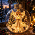 Mivyn Glowing Christmas Story Ornament, 4"Light-Up Mini Holiday Scene with Warm LED Light, Festive Keepsake Gift for Home Christmas Party Decoration,1PCS,