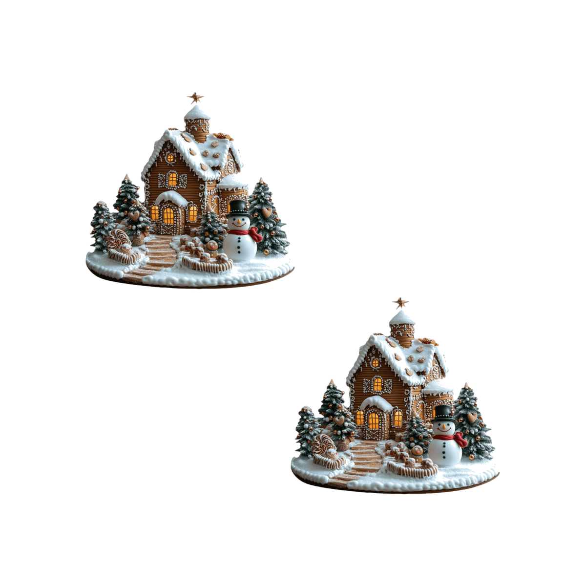 PEIBang Christmas Table Decorations,Snow House Decor Christmas Centerpiece,Christmas Village Houses for Home Office