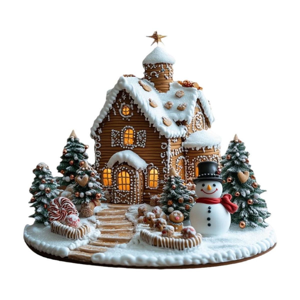 PEIBang Christmas Table Decorations,Snow House Decor Christmas Centerpiece,Christmas Village Houses for Home Office