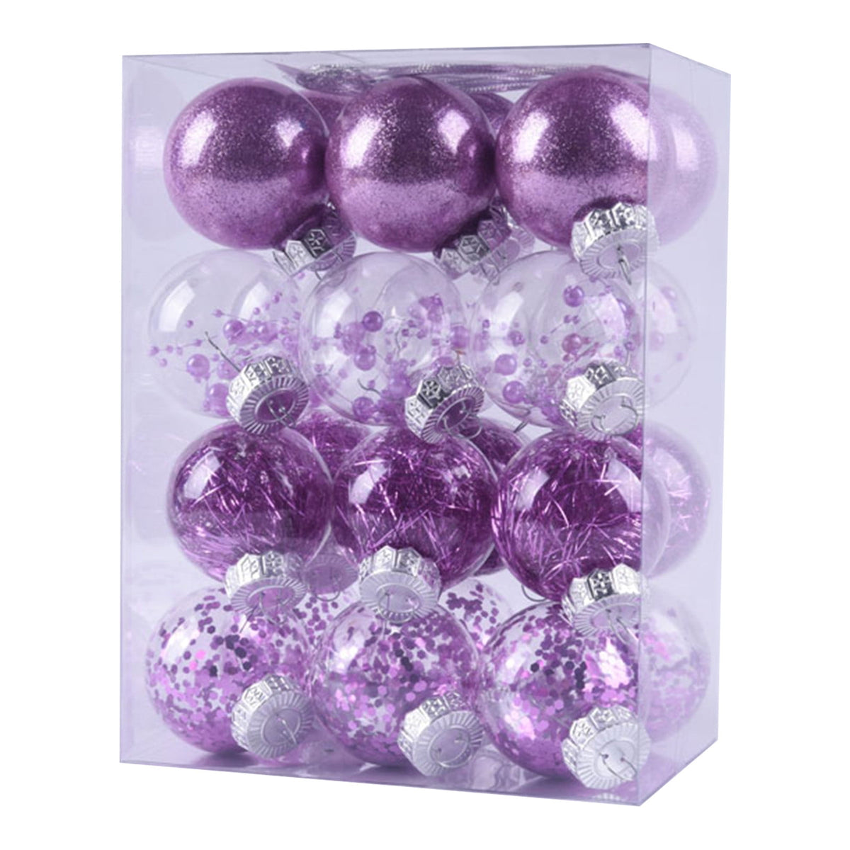 PEONAVET 24Pcs Christmas Balls Ornaments for Xmas Christmas Tree - Shatterproof Christmas Tree Decorations Hanging Ball for Holiday Wedding Party Decoration (Blue, 2.36"-6CM) Merry Christmas