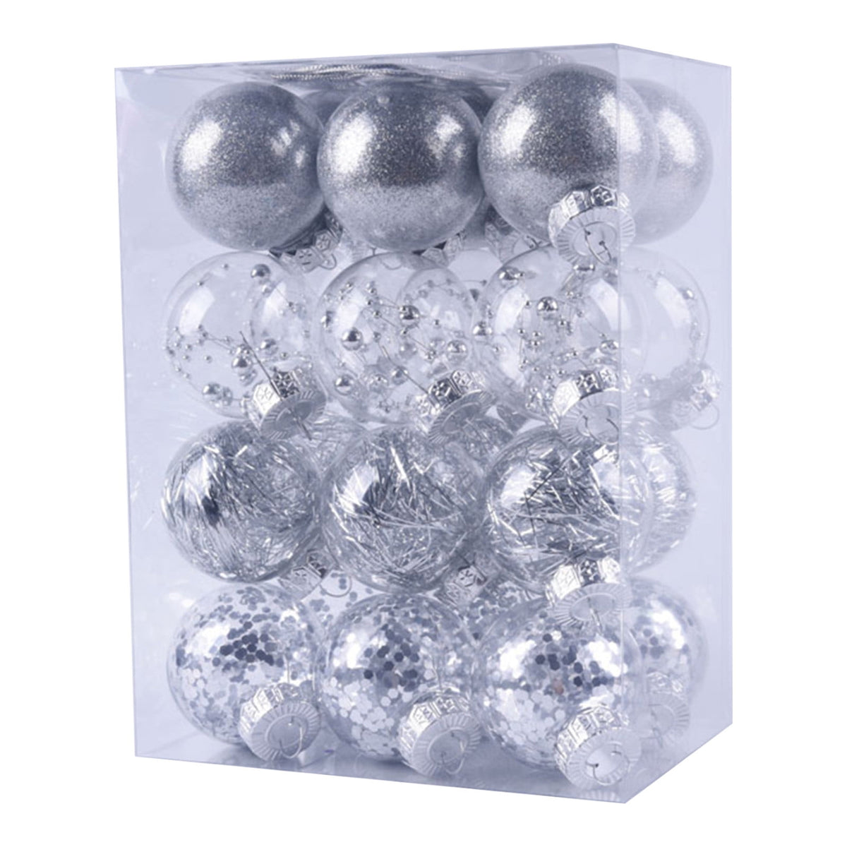 PEONAVET 24Pcs Christmas Balls Ornaments for Xmas Christmas Tree - Shatterproof Christmas Tree Decorations Hanging Ball for Holiday Wedding Party Decoration (Blue, 2.36"-6CM) Merry Christmas