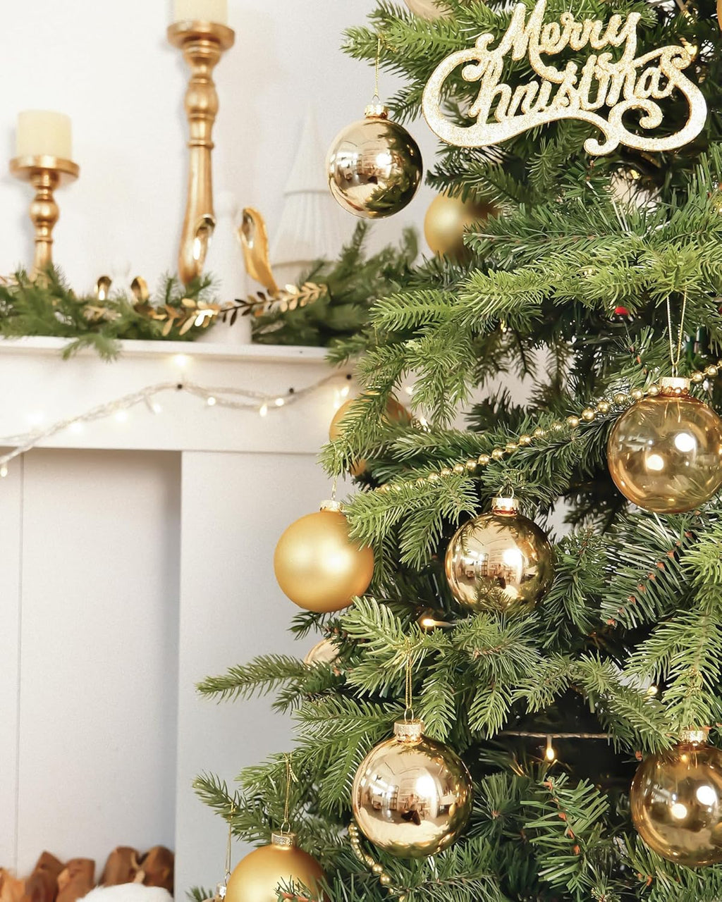 Glass Christmas Ornaments, Hanging Christmas Baubles for Xmas Tree Decoration, Wedding Party Gift