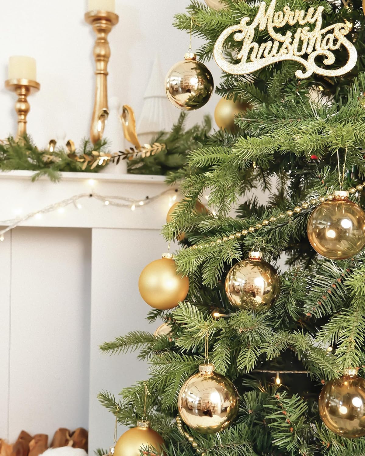 Glass Christmas Ornaments, Hanging Christmas Baubles for Xmas Tree Decoration, Wedding Party Gift