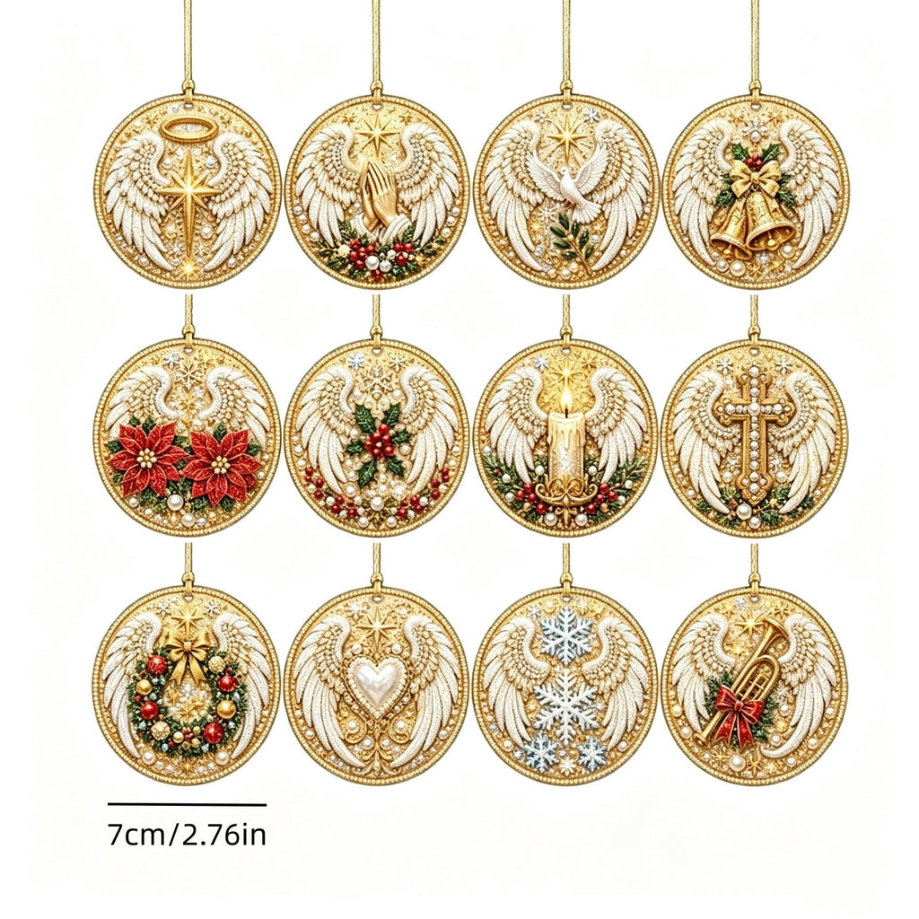 DIY Christmas Ornaments for Xmas Tree Hangings- Pearl Art Kits for Adults, Christmas Ornaments Set of 12, 2.76 Inch