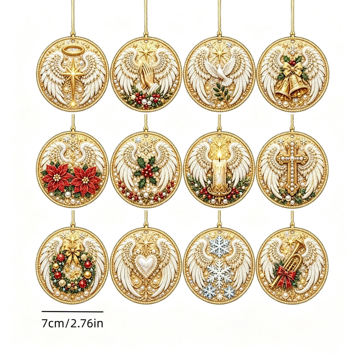 DIY Christmas Ornaments for Xmas Tree Hangings- Pearl Art Kits for Adults, Christmas Ornaments Set of 12, 2.76 Inch
