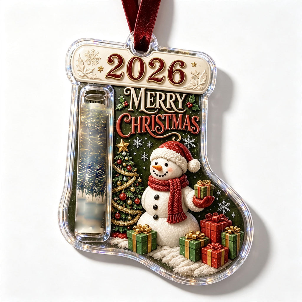 Christmas Cash Gift Stocking Shaped Ornament, Crystal-Clear Cash Holder Ornament with Xmas Stocking Design, Hanging Money Keepsake for Christmas Tree Wreath Garland, Surprise for Family Friends (F)