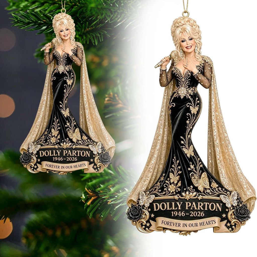 Dolly Memorial Acrylic Christmas Ornament Themed Christmas Ornament for Tree Car Office Home Dolly Themed Xmas Hanging Decor Country Music Holiday Decoration Gift