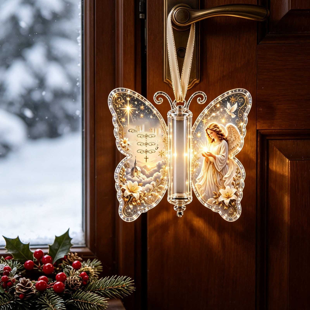 Christmas Cash Gift Stocking Shaped Ornament, Crystal-Clear Cash Holder Ornament with Xmas Stocking Design, Hanging Money Keepsake for Christmas Tree Wreath Garland, Surprise for Family Friends (F)
