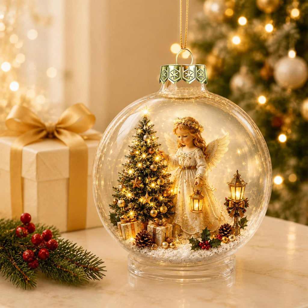 Glowing Christmas Story Ornament, Light-Up Mini Holiday Scene, Festive Keepsake for Christmas Tree, Mantel & Christmas Party Decor (Nativity)