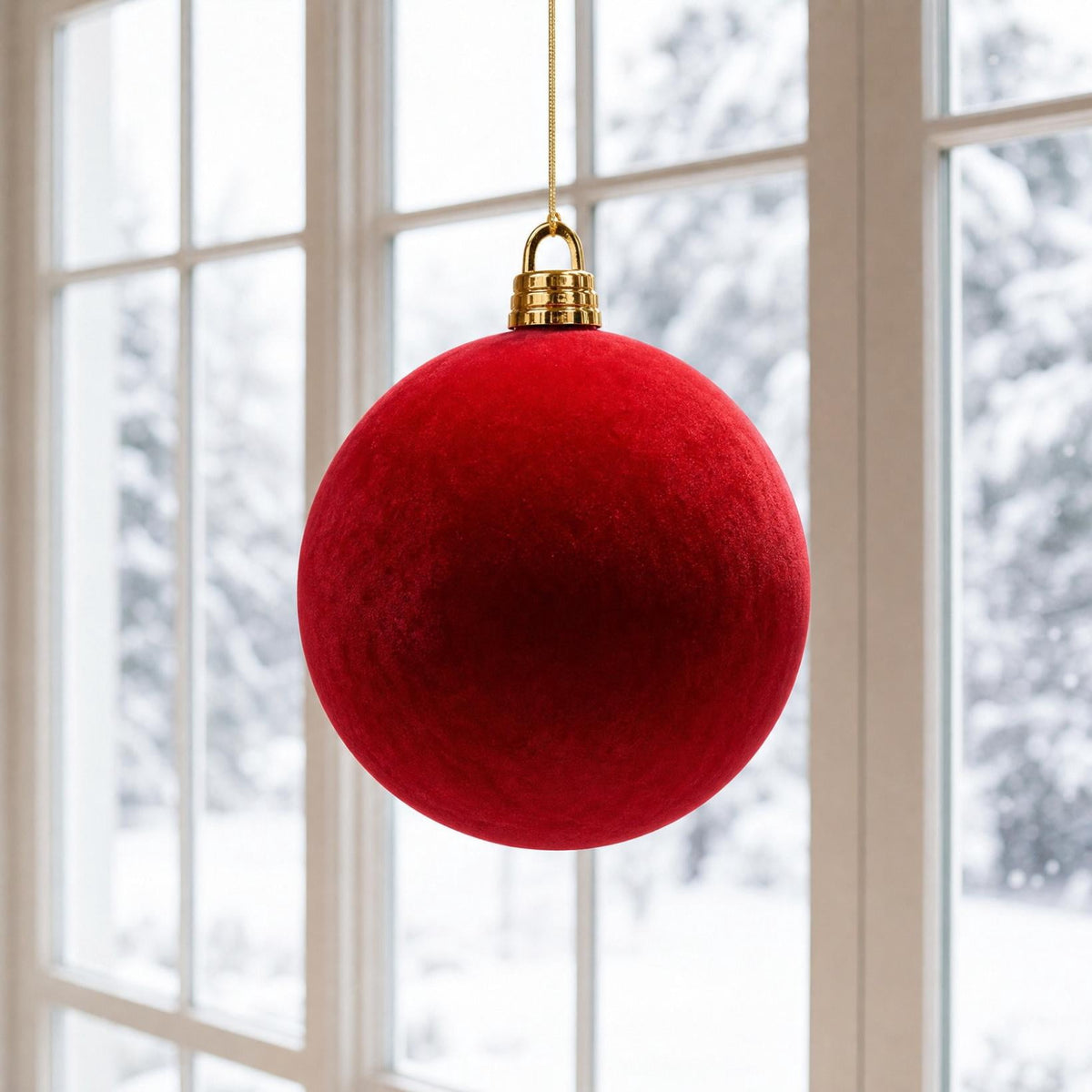 Adornos Para Arbol De Navidad, Shatterproof Big Red Ball Ornament, Soft Oversized Commercial Hanging Velvet Christmas Decor for Mall, Hotel, Staircase
