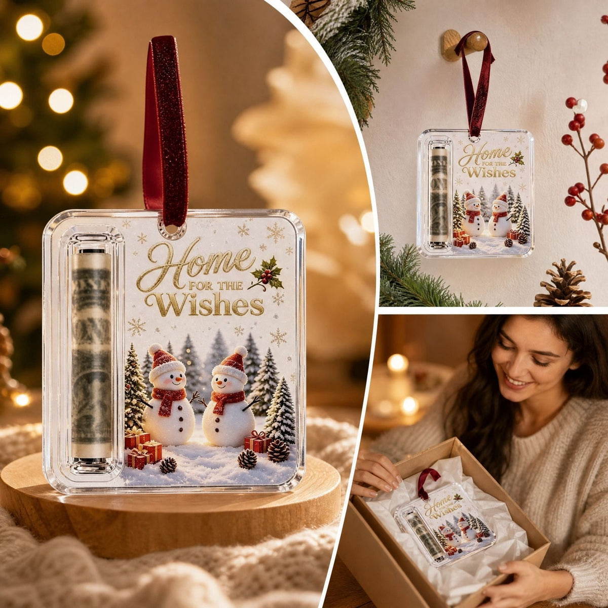 Clearance! Christmas Cash Gift Ornament, Christmas Money Holder for Cash, Christmas Decorations Gift (Merry Christmas)