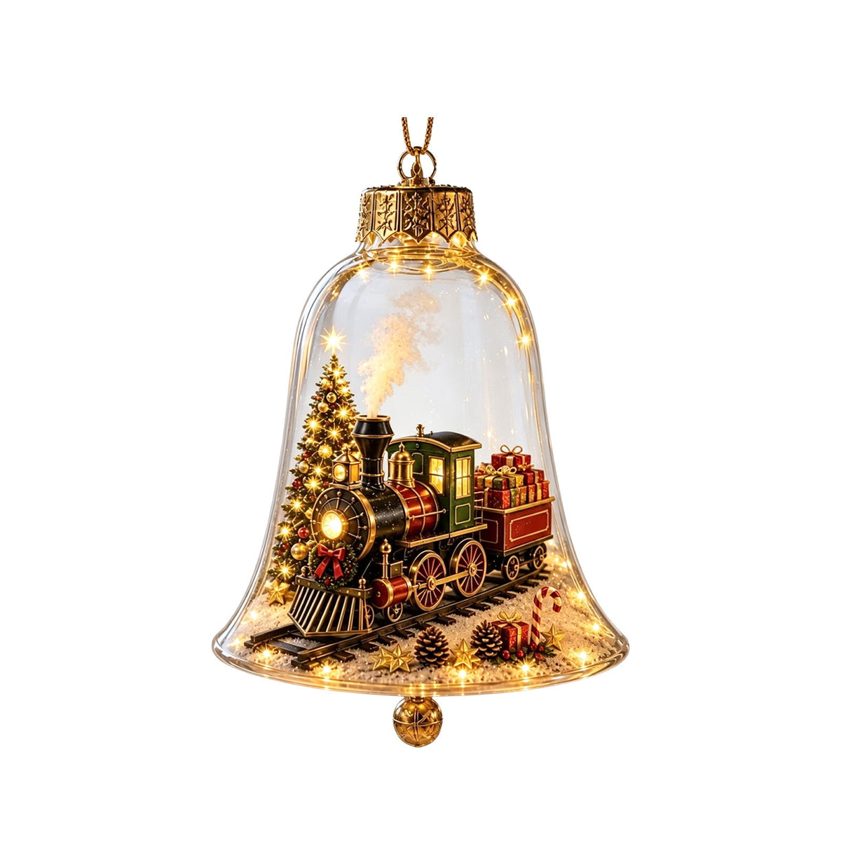 Mivyn Glowing Christmas Story Ornament, 4"Light-Up Mini Holiday Scene with Warm LED Light, Festive Keepsake Gift for Home Christmas Party Decoration,1PCS,