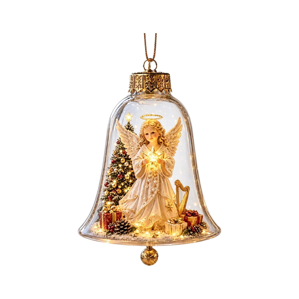 Mivyn Glowing Christmas Story Ornament, 4"Light-Up Mini Holiday Scene with Warm LED Light, Festive Keepsake Gift for Home Christmas Party Decoration,1PCS,