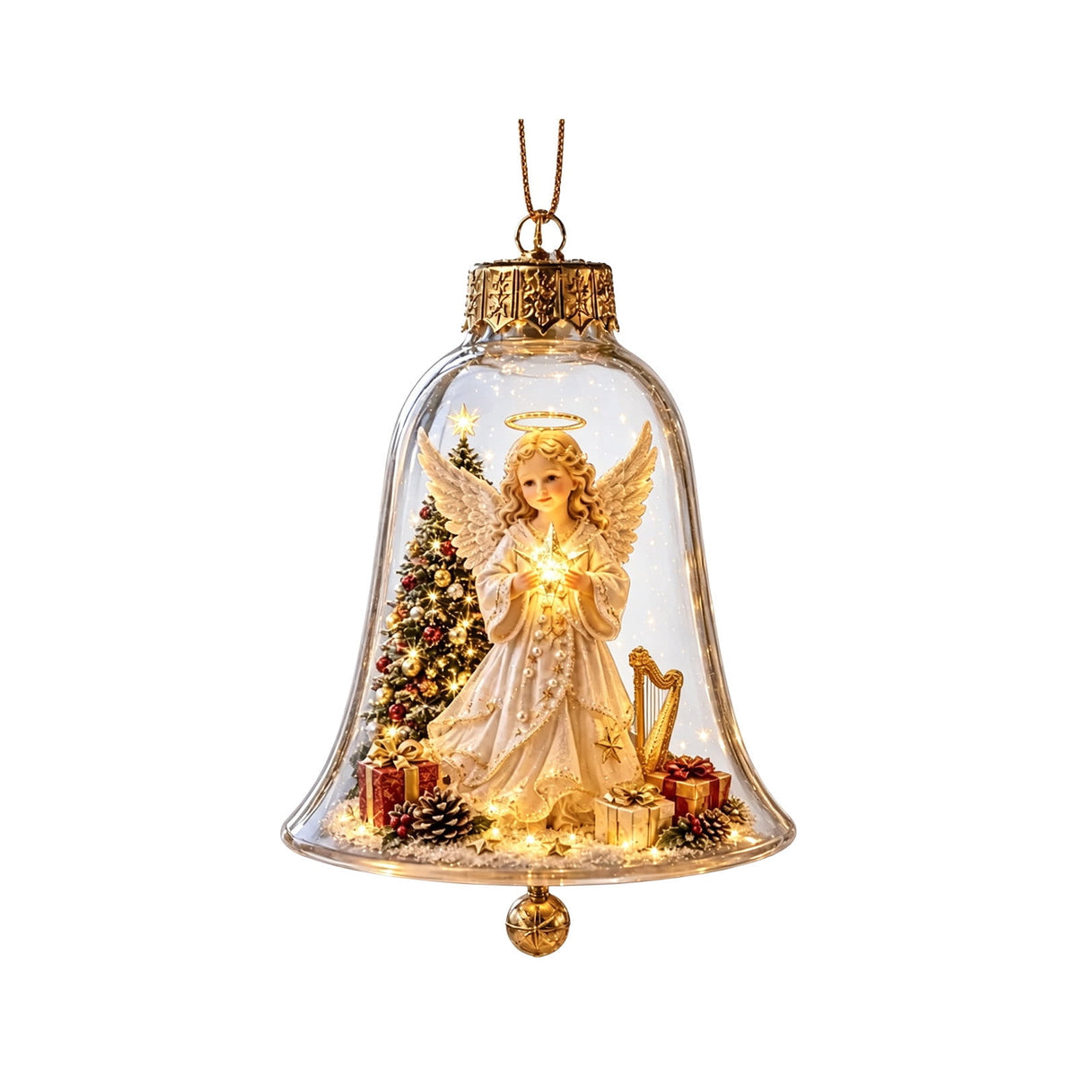 Mivyn Glowing Christmas Story Ornament, 4"Light-Up Mini Holiday Scene with Warm LED Light, Festive Keepsake Gift for Home Christmas Party Decoration,1PCS,