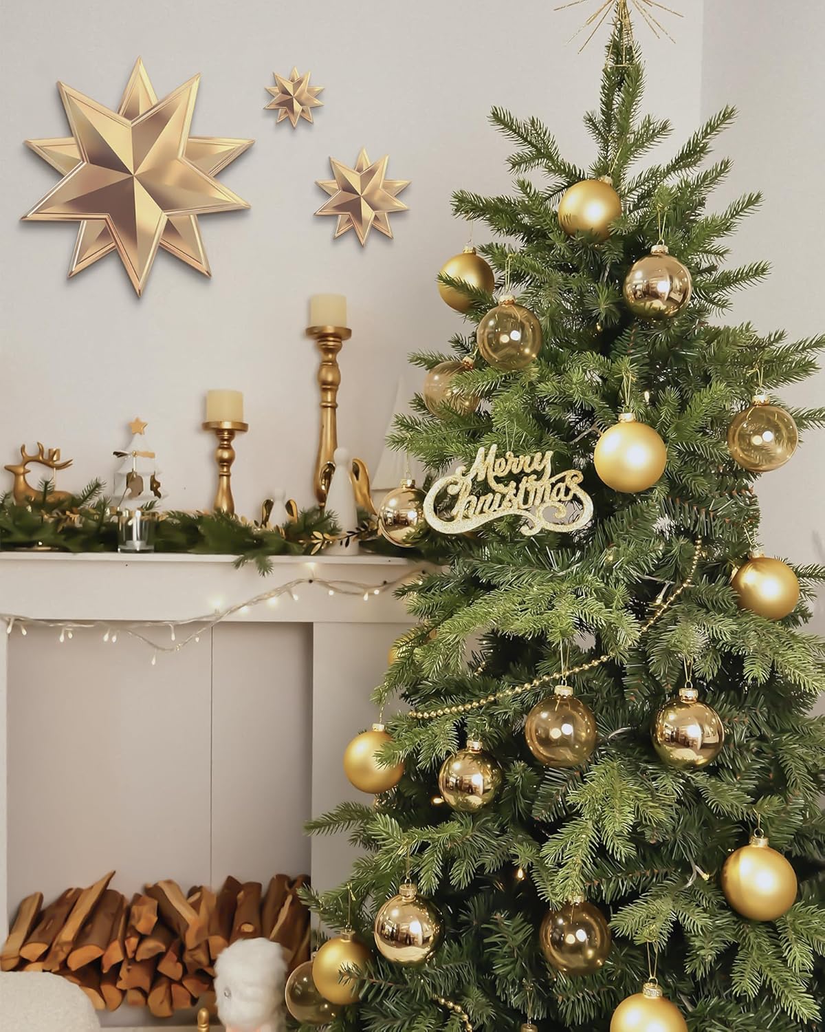 Glass Christmas Ornaments, Hanging Christmas Baubles for Xmas Tree Decoration, Wedding Party Gift