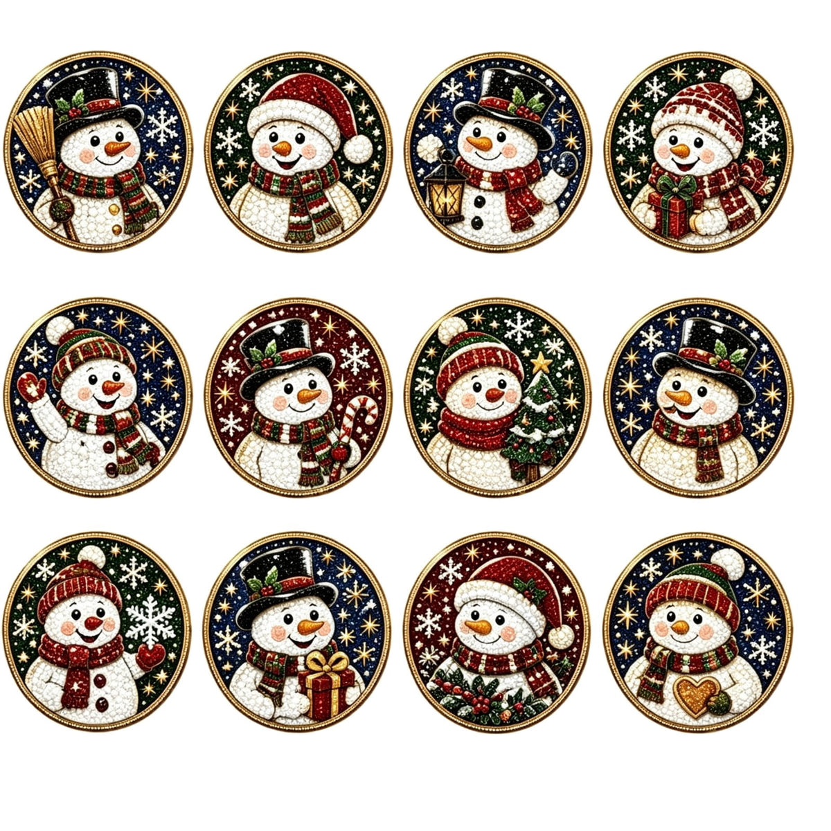 DIY Christmas Ornaments for Xmas Tree Hangings- Pearl Art Kits for Adults, Christmas Ornaments Set of 12, 2.76 Inch