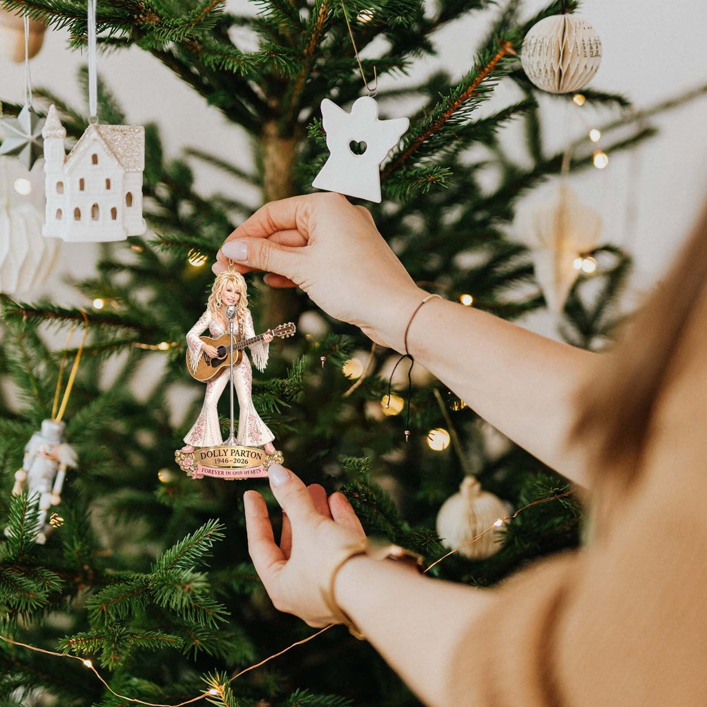 Dolly Memorial Acrylic Christmas Ornament Themed Christmas Ornament for Tree Car Office Home Dolly Themed Xmas Hanging Decor Country Music Holiday Decoration Gift