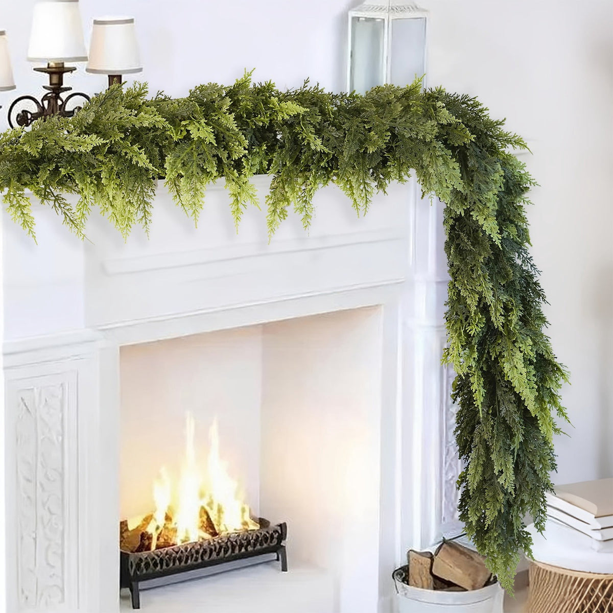 CREATITOY Soft Touch Rubber Pine Twigs Flexible Realistic-Looking Christmas Decorations for Christmas Tree Home Holiday Party Supplies Xmas Decor