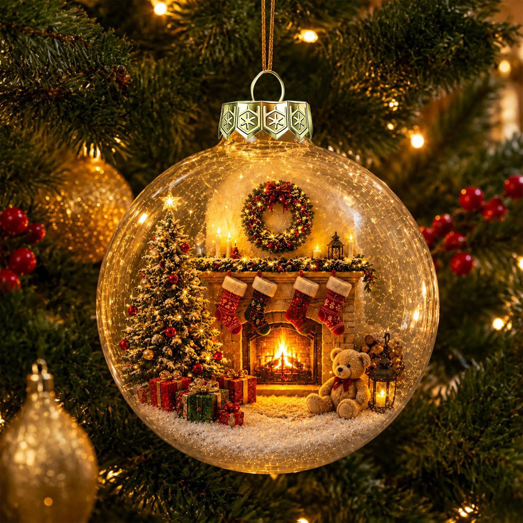 Glowing Christmas Story Ornament, Light-Up Mini Holiday Scene, Festive Keepsake for Christmas Tree, Mantel & Christmas Party Decor (Nativity)