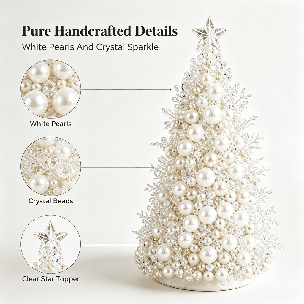 DIY Beaded Christmas Tree Kit, Christmas Decorations Handmade Beads Craft Set, Sparkling Crystal Xmas Ornaments for Tabletop Christmas Decor, Holiday Gifts for Adults by MPOISVA