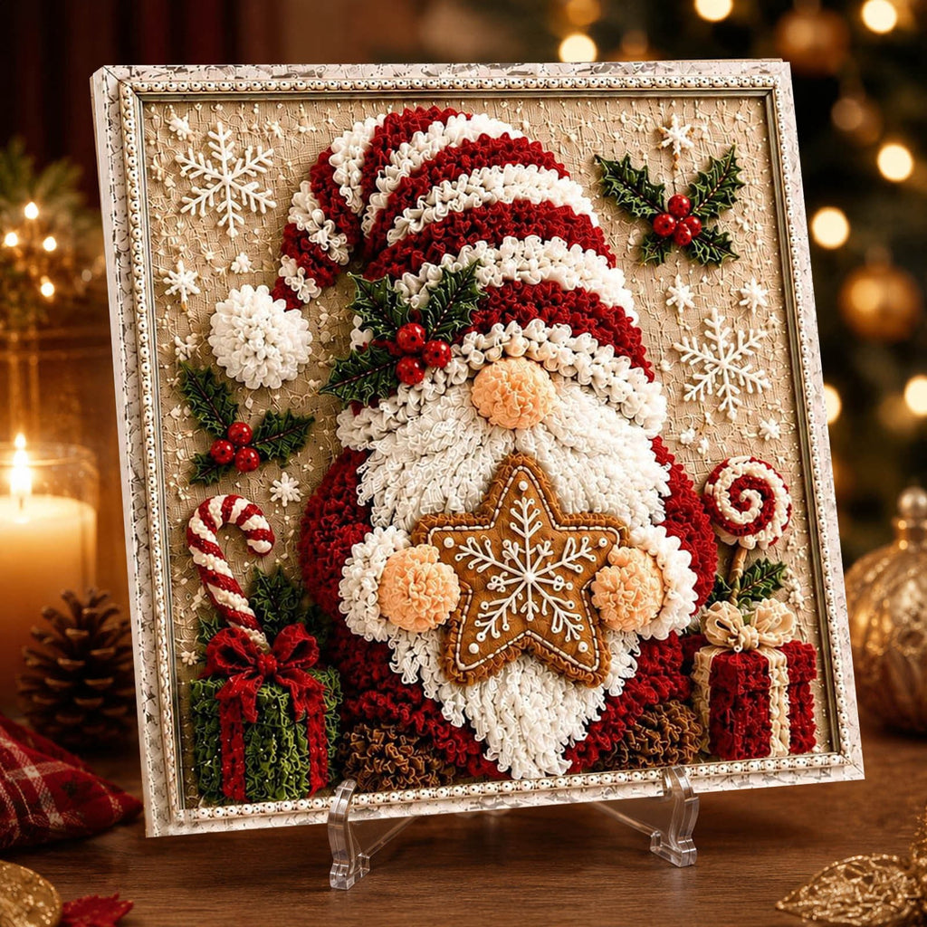 Clearance 3D Christmas Wreath Fabric Poke Art Kit, Jesus Poke Art Kits for Adults, Christmas Wreaths Ornament Making Kit for Front Door