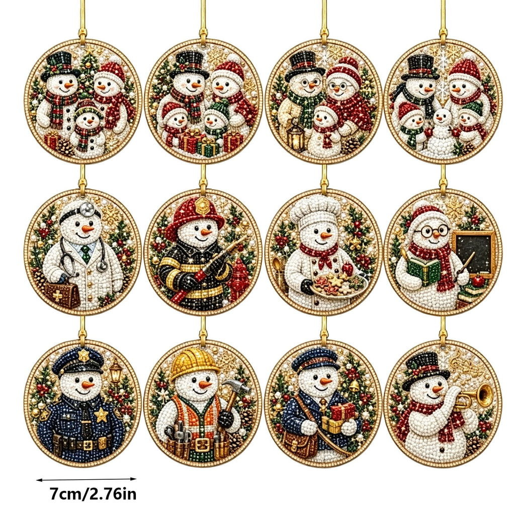 DIY Christmas Ornaments for Xmas Tree Hangings- Pearl Art Kits for Adults, Christmas Ornaments Set of 12, 2.76 Inch