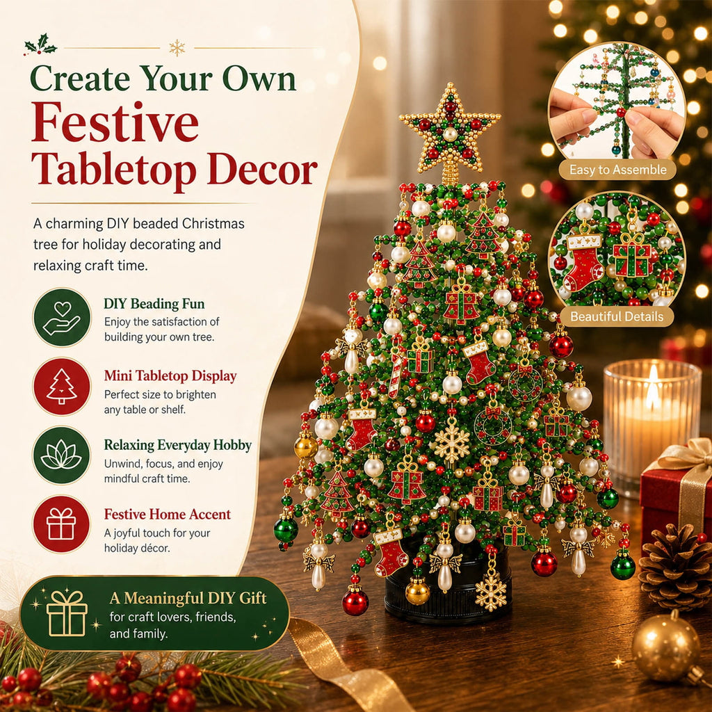 DIY Beaded Christmas Tree Craft Kit Christmas Decorations, 3D Candy Beaded Christmas Tree Craft Kit Christmas Decor, Christmas Crafts for Adults