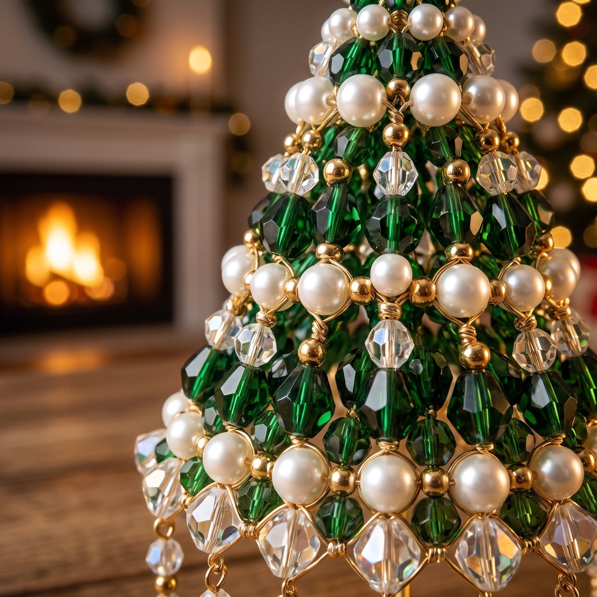 DIY Beaded Christmas Tree Kit, Christmas Decorations Handmade Beads Craft Set, Sparkling Crystal Xmas Ornaments for Tabletop Christmas Decor, Holiday Gifts for Adults by MPOISVA