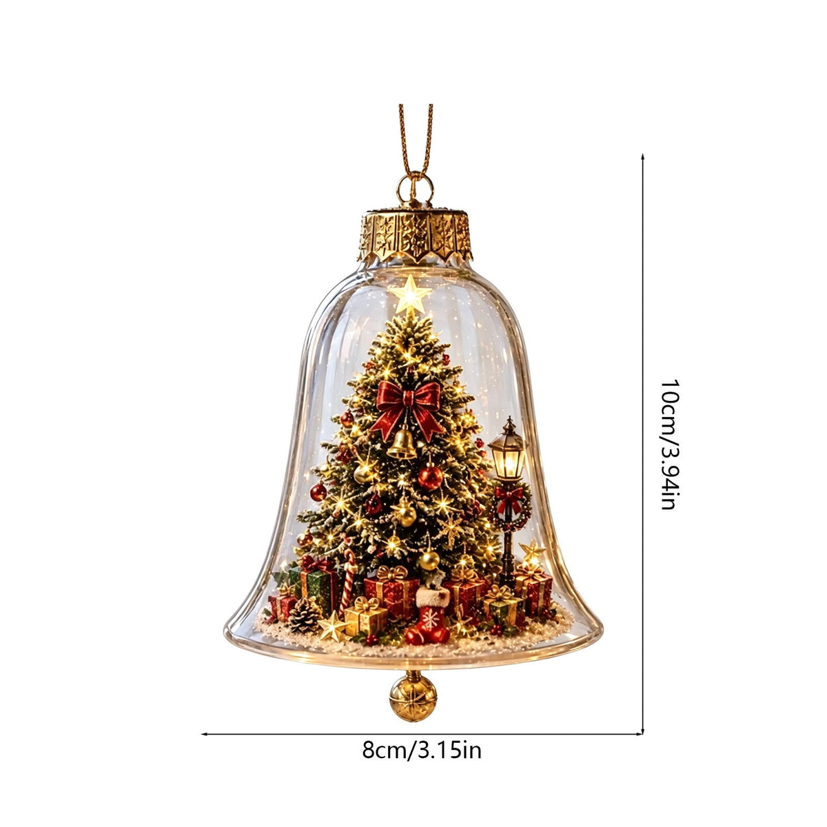 Mivyn Glowing Christmas Story Ornament, 4"Light-Up Mini Holiday Scene with Warm LED Light, Festive Keepsake Gift for Home Christmas Party Decoration,1PCS,