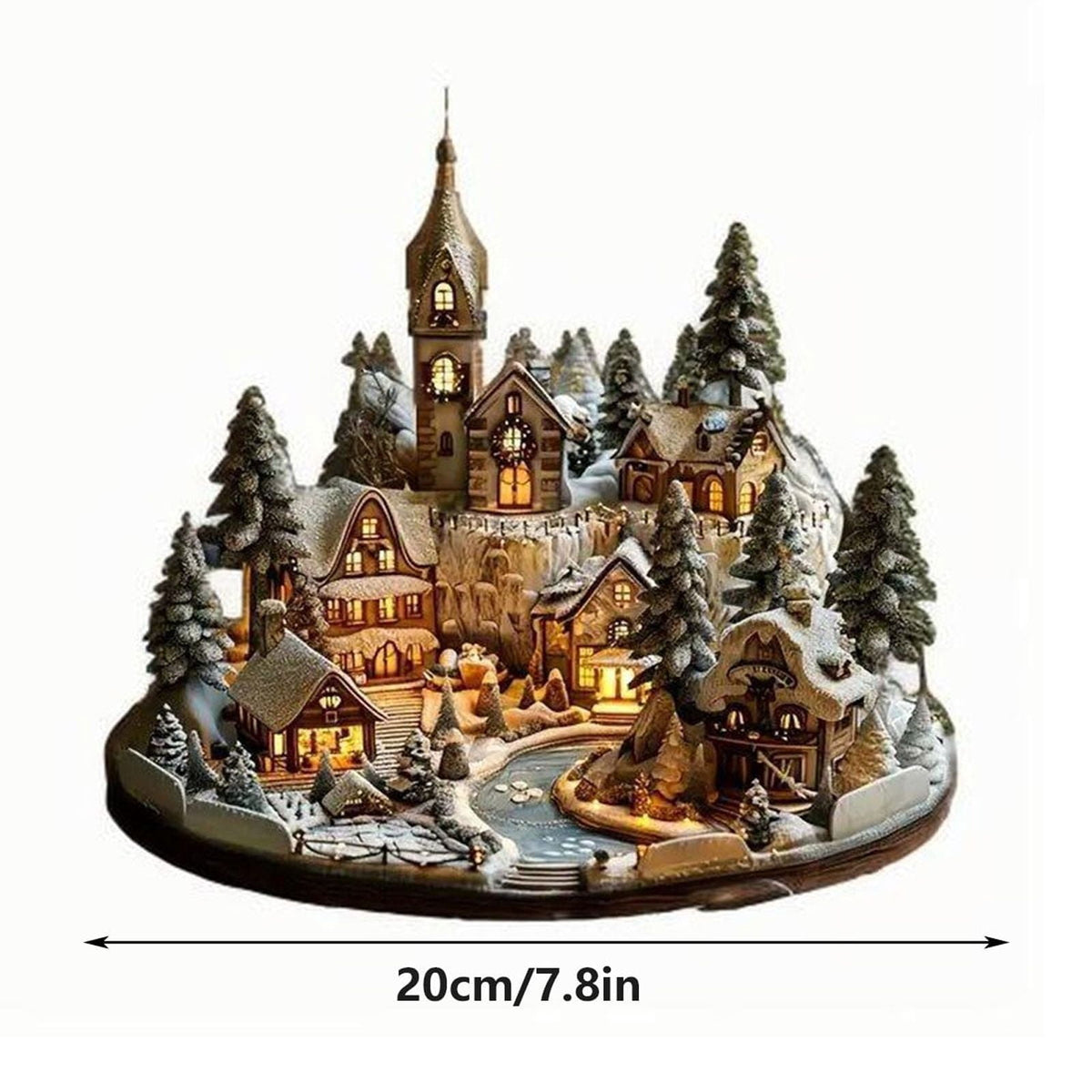PEIBang Christmas Table Decorations,Snow House Decor Christmas Centerpiece,Christmas Village Houses for Home Office