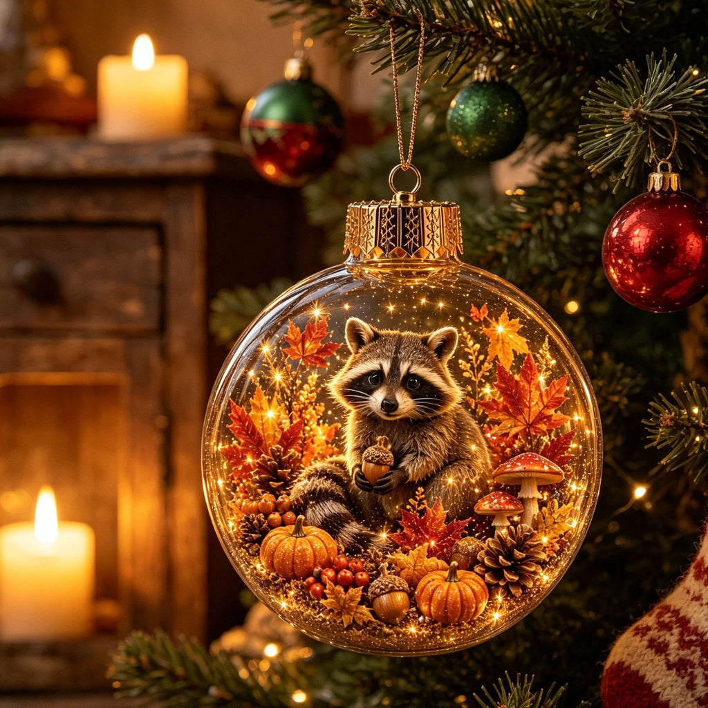 Mivyn Glowing Christmas Story Ornament, 4"Light-Up Mini Holiday Scene with Warm LED Light, Festive Keepsake Gift for Home Christmas Party Decoration,1PCS,