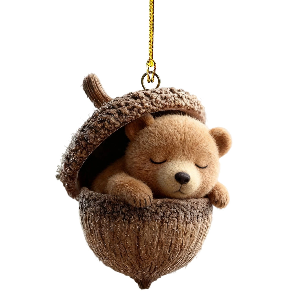 DAMAI Forest Animal Acorn Ornaments-2026 New Cozy Forest Christmas Ornaments, Cozy Forest Christmas Ornaments, Pine Cone Decoration Woodland Christmas Ornaments for Party Home Decor