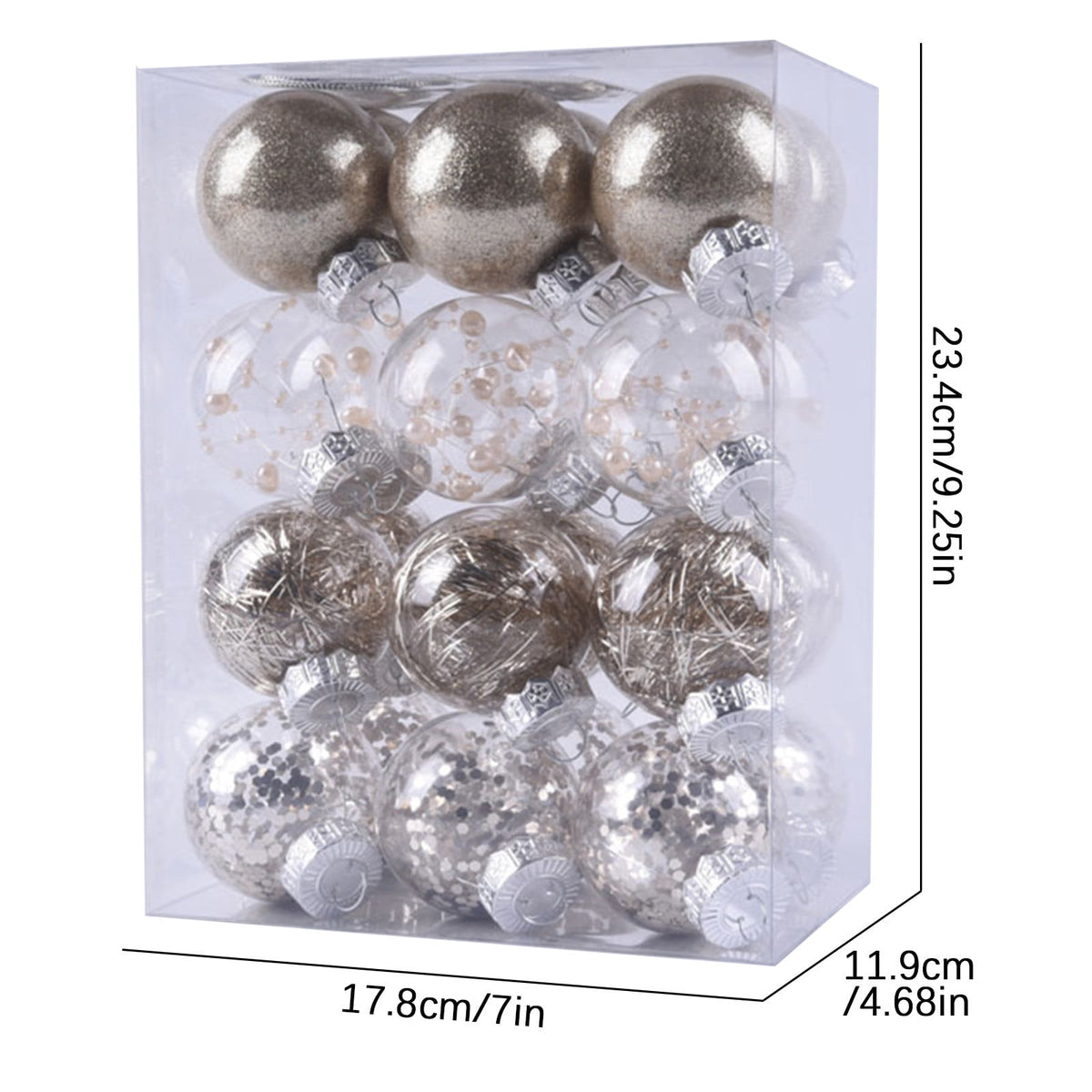 PEONAVET 24Pcs Christmas Balls Ornaments for Xmas Christmas Tree - Shatterproof Christmas Tree Decorations Hanging Ball for Holiday Wedding Party Decoration (Blue, 2.36"-6CM) Merry Christmas