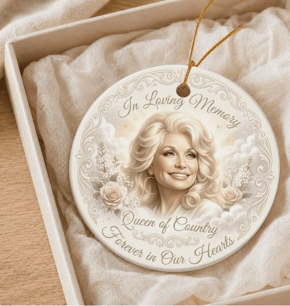 Dolly Memorial Acrylic Christmas Ornament Themed Christmas Ornament for Tree Car Office Home Dolly Themed Xmas Hanging Decor Country Music Holiday Decoration Gift