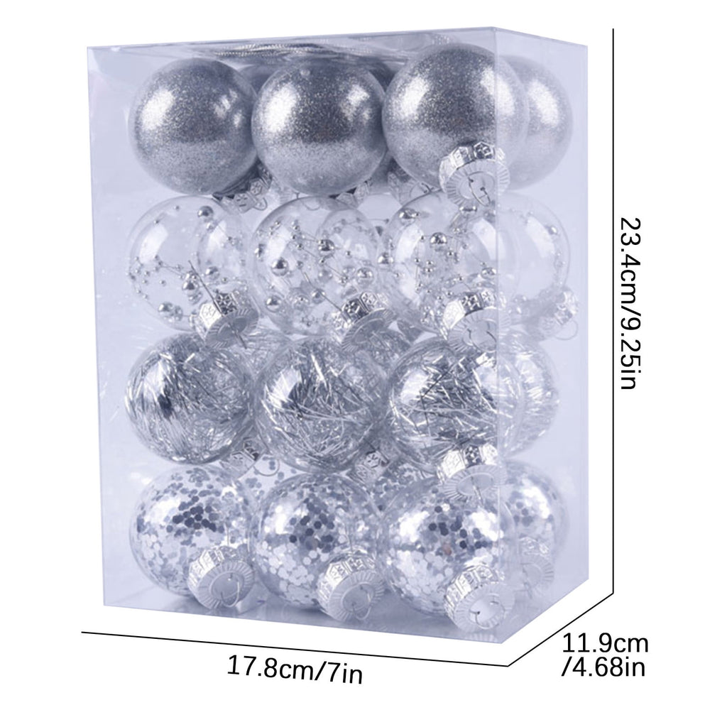 PEONAVET 24Pcs Christmas Balls Ornaments for Xmas Christmas Tree - Shatterproof Christmas Tree Decorations Hanging Ball for Holiday Wedding Party Decoration (Blue, 2.36"-6CM) Merry Christmas