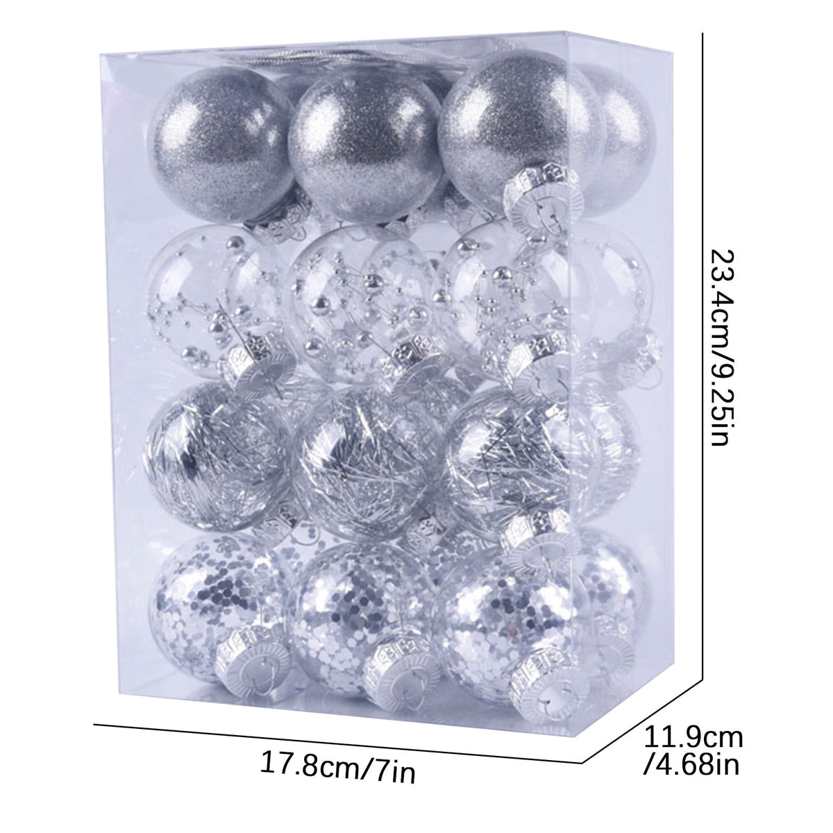 PEONAVET 24Pcs Christmas Balls Ornaments for Xmas Christmas Tree - Shatterproof Christmas Tree Decorations Hanging Ball for Holiday Wedding Party Decoration (Blue, 2.36"-6CM) Merry Christmas