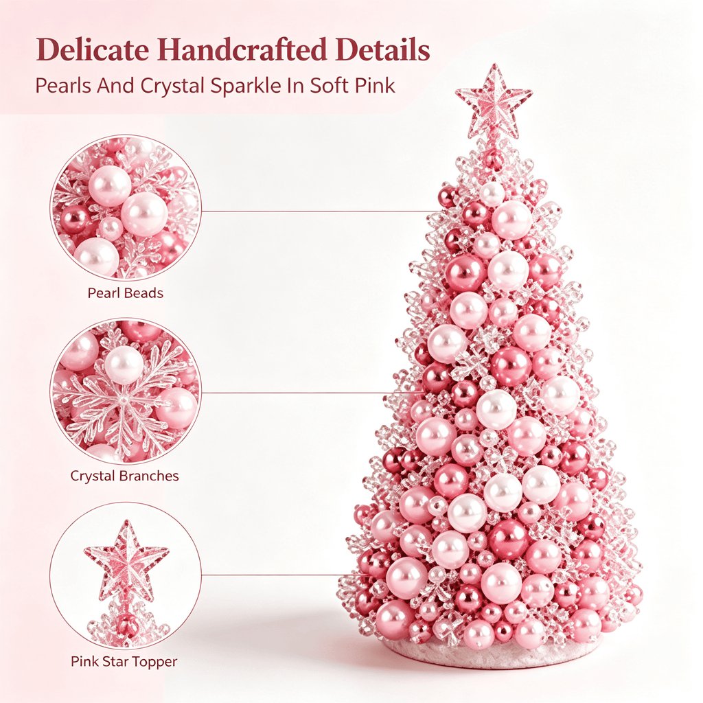 DIY Beaded Christmas Tree Kit, Christmas Decorations Handmade Beads Craft Set, Sparkling Crystal Xmas Ornaments for Tabletop Christmas Decor, Holiday Gifts for Adults by MPOISVA